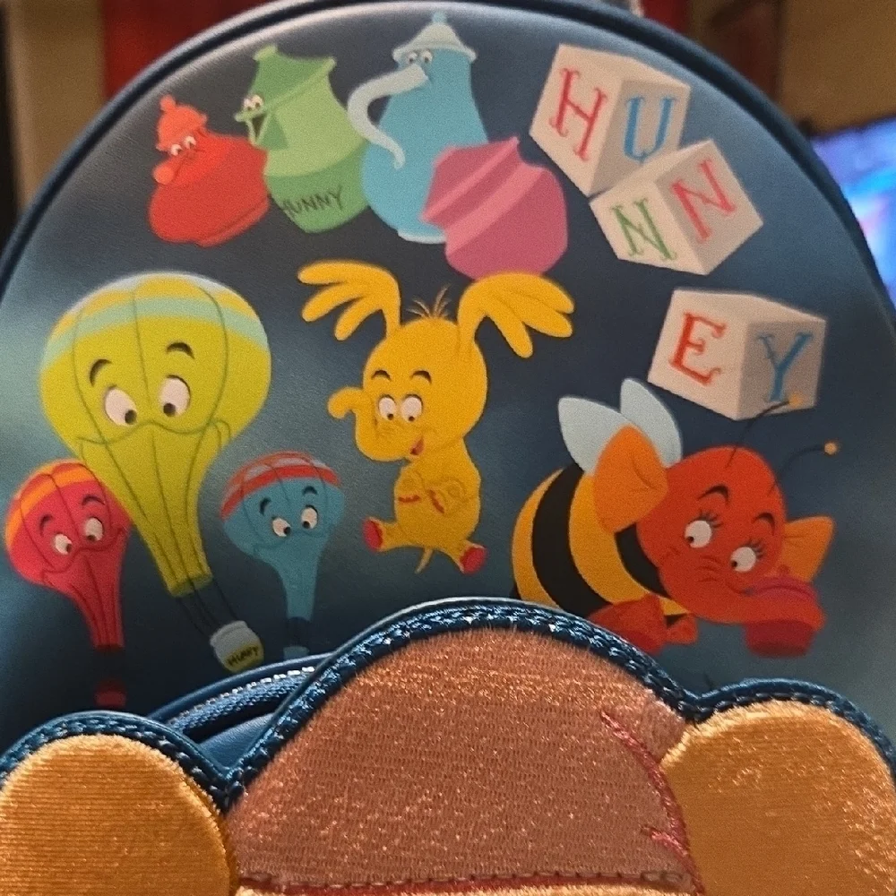 Loungefly Blue and Gold Winnie the Pooh Kids Backpack - Picture 5 of 11